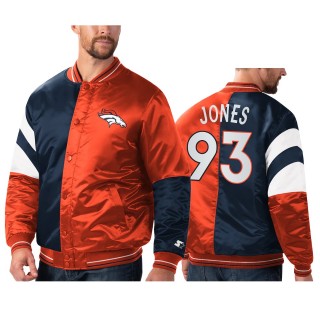 Broncos Dre'mont Jones Orange Navy Split Jacket