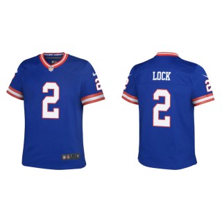 Youth Drew Lock Giants Royal Classic Game Jersey