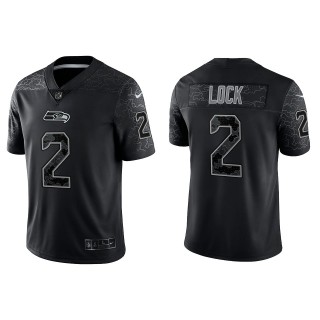 Drew Lock Seattle Seahawks Black Reflective Limited Jersey