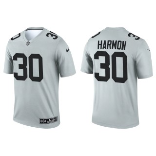 Men's Las Vegas Raiders Duron Harmon Silver Inverted Legend Jersey