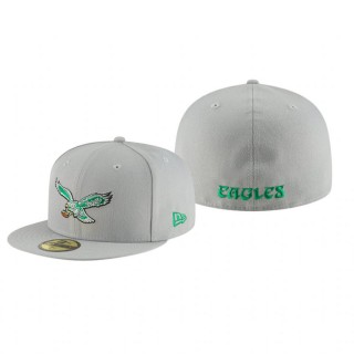 Philadelphia Eagles Gray Omaha Throwback 59FIFTY Fitted Hat