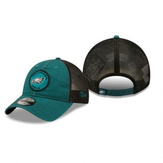 Philadelphia Eagles Midnight Green Black Circle 9TWENTY Trucker Snapback Hat
