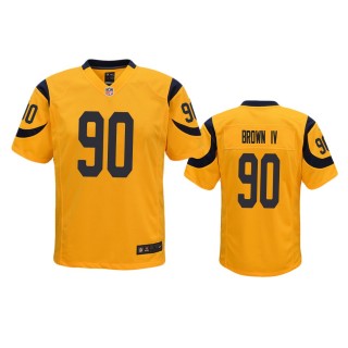 Los Angeles Rams Earnest Brown IV Gold Color Rush Game Jersey