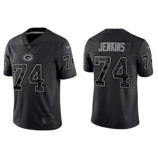 Elgton Jenkins Green Bay Packers Black Reflective Limited Jersey