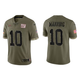 Eli Manning New York Giants Olive 2022 Salute To Service Limited Jersey