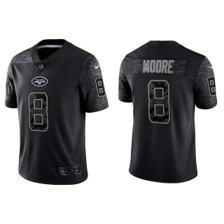 Elijah Moore New York Jets Black Reflective Limited Jersey