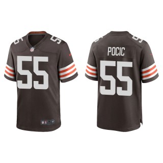 Men's Cleveland Browns Ethan Pocic Brown Game Jersey