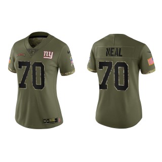 Evan Neal Women's New York Giants Olive 2022 Salute To Service Limited Jersey
