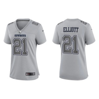 Ezekiel Elliott Women's Dallas Cowboys Gray Atmosphere Fashion Game Jersey