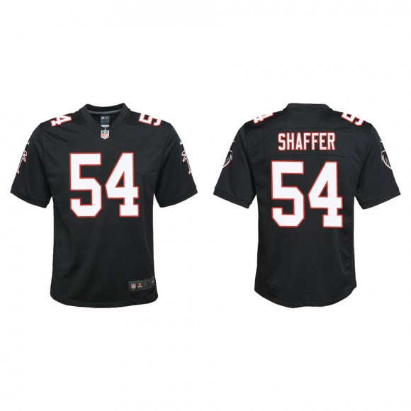 Youth Justin Shaffer Falcons Black Throwback Game Jersey