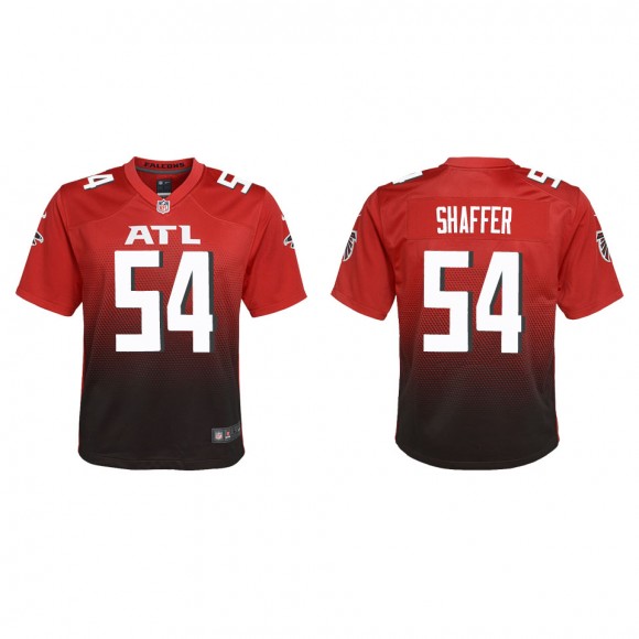 Youth Justin Shaffer Falcons Red Alternate Game Jersey