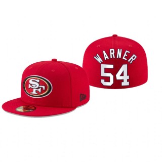 San Francisco 49ers Fred Warner Scarlet Omaha 59FIFTY Fitted Hat