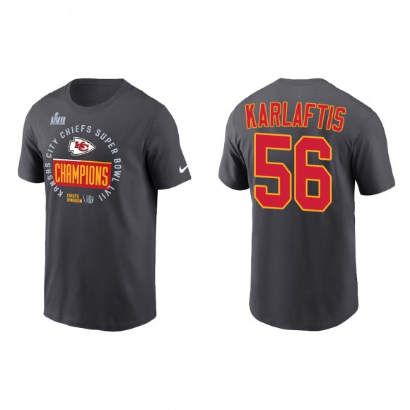 George Karlaftis Kansas City Chiefs Anthracite Super Bowl LVII Champions Locker Room Trophy Collection T-Shirt
