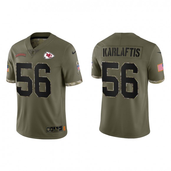 George Karlaftis Kansas City Chiefs Olive 2022 Salute To Service Limited Jersey