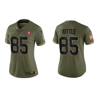 George Kittle Women's San Francisco 49ers Olive 2022 Salute To Service Limited Jersey
