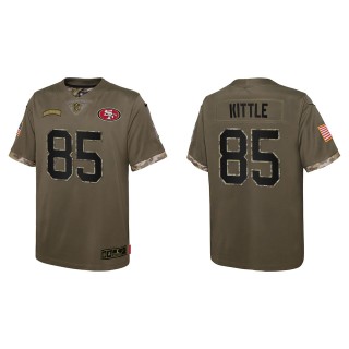 George Kittle Youth San Francisco 49ers Olive 2022 Salute To Service Limited Jersey