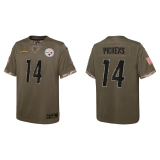 George Pickens Youth Pittsburgh Steelers Olive 2022 Salute To Service Limited Jersey