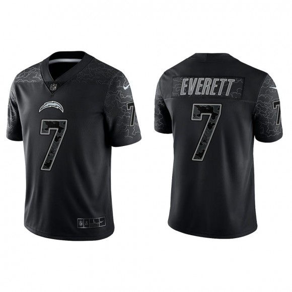 Gerald Everett Los Angeles Chargers Black Reflective Limited Jersey