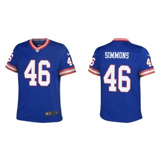 Youth Isaiah Simmons Giants Royal Classic Game Jersey