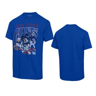 New York Giants Royal Disney Mickey Huddle T-Shirt