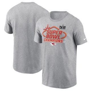 Chiefs Gray Super Bowl LVIII Champions Locker Room Trophy Tall T-Shirt
