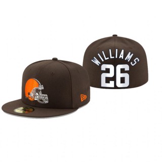 Cleveland Browns Greedy Williams Brown Omaha 59FIFTY Fitted Hat