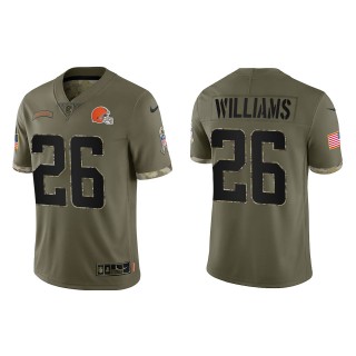 Greedy Williams Cleveland Browns Olive 2022 Salute To Service Limited Jersey