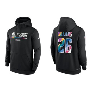 Greedy Williams Cleveland Browns Black 2022 NFL Crucial Catch Therma Performance Pullover Hoodie