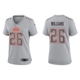 Greedy Williams Women's Cleveland Browns Gray Atmosphere Fashion Game Jersey