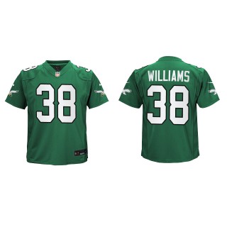 Greedy Williams Youth Eagles Kelly Green Alternate Game Jersey