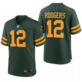 Packers Aaron Rodgers Throwback Jersey Green Alternate Game