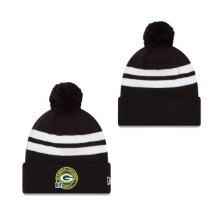 Men's Green Bay Packers New Era Black 2021 NFC North Division Champions Top Stripe Pom Knit Hat