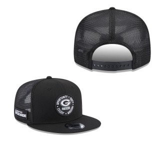 Men's Green Bay Packers Black 2022 Inspire Change Trucker 9FIFTY Adjustable Snapback Hat