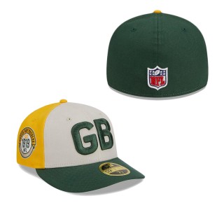 Green Bay Packers Cream Green 2023 Sideline Historic Low Profile 59FIFTY Fitted Hat