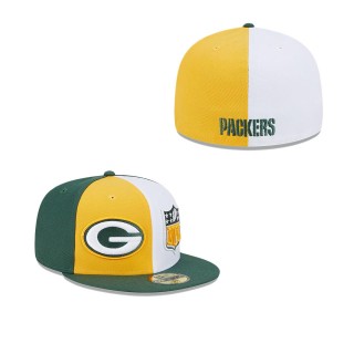 Green Bay Packers Gold Green 2023 Sideline 59FIFTY Fitted Hat