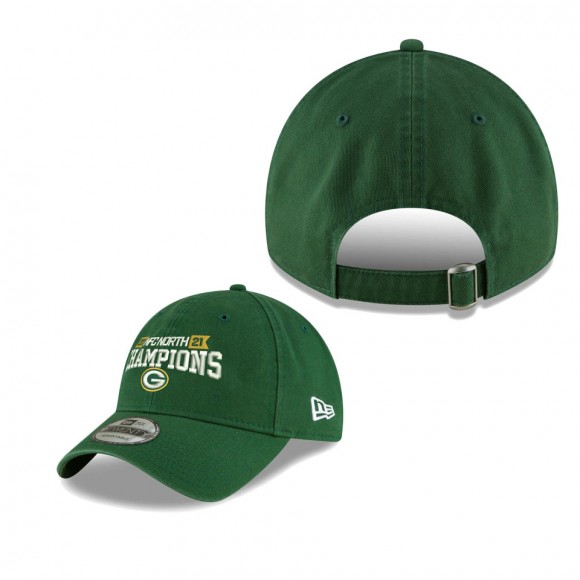 Men's Green Bay Packers New Era Green 2021 NFC North Division Champions 9TWENTY Adjustable Hat