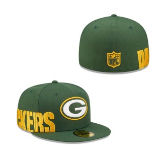 Men's Green Bay Packers Green Side Split 59FIFTY Fitted Hat