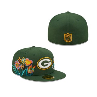 Green Bay Packers Groovy 59FIFTY Fitted Hat
