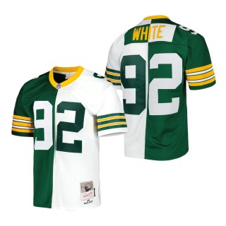 Men's Green Bay Packers Reggie White Mitchell & Ness Green White 1996 Split Legacy Replica Jersey