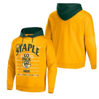 Men's Green Bay Packers NFL x Staple Gold Throwback Vintage Wash Pullover Hoodie