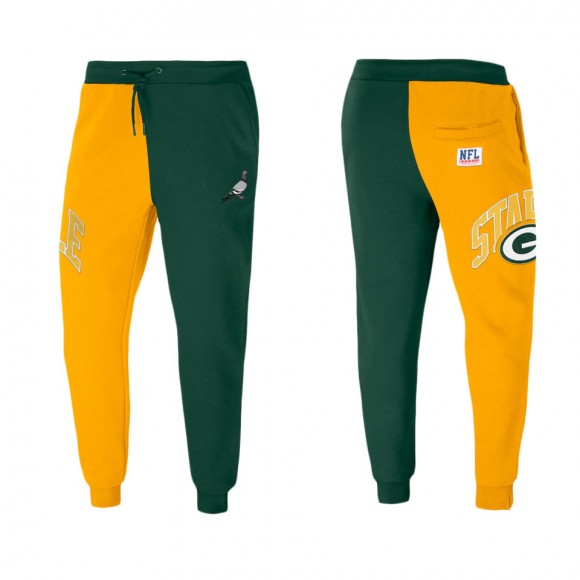 Men's Green Bay Packers NFL x Staple Hunter Green Split Logo Fleece Pants