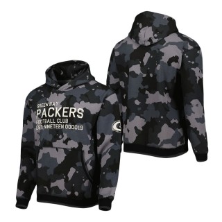 Men's Green Bay Packers The Wild Collective Black Camo Pullover Hoodie