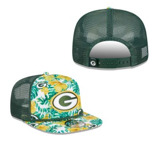 Green Bay Packers White Botanical 9FIFTY Snapback Hat