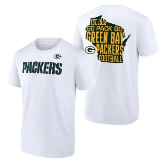 Men's Green Bay Packers Fanatics Branded White Hot Shot State T-Shirt