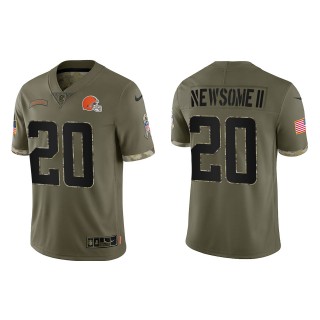 Greg Newsome II Cleveland Browns Olive 2022 Salute To Service Limited Jersey