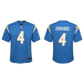 Youth Gus Edwards Chargers Powder Blue Game Jersey