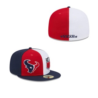 Houston Texans Red Navy 2023 Sideline 59FIFTY Fitted Hat