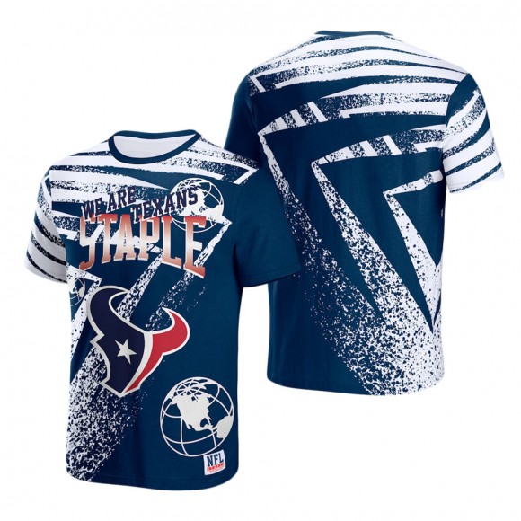 Men's Houston Texans NFL x Staple Navy All Over Print T-Shirt