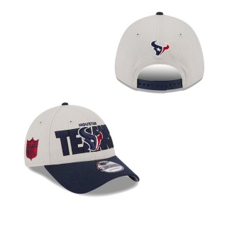 Men's Houston Texans Stone Navy 2023 NFL Draft 9FORTY Adjustable Hat
