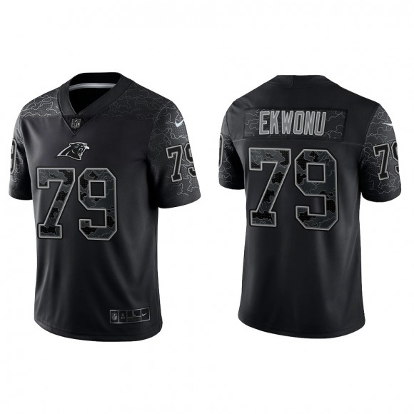 Ikem Ekwonu Carolina Panthers Black Reflective Limited Jersey